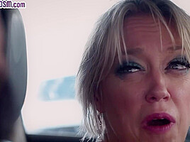 BDSM bosomy IR MILF throatfucked and jizzed by dom BBC guy